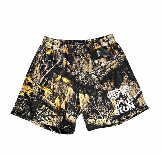 Camo Jesus Over Houston shorts